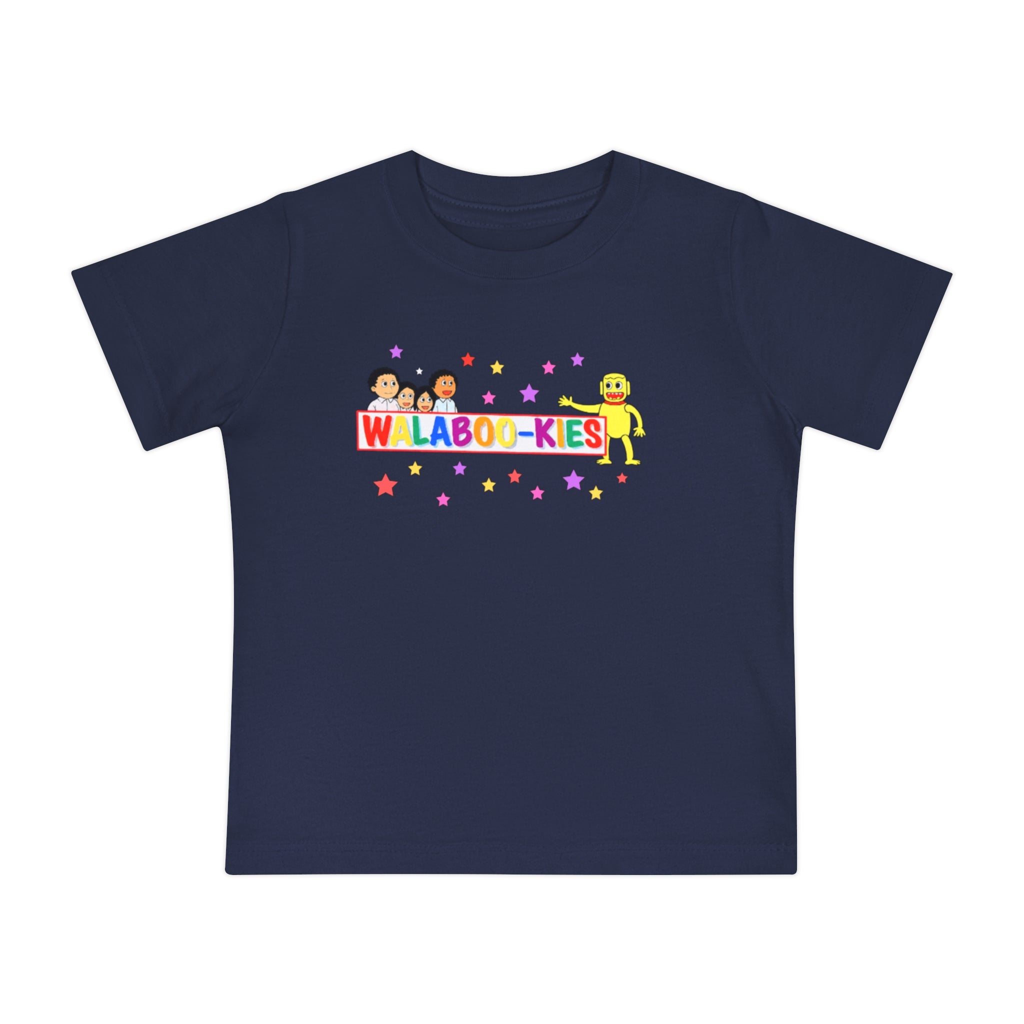 Baby T-Shirt – Colorful “WALABOO-KIES” Cartoon Stars Tee for Infants