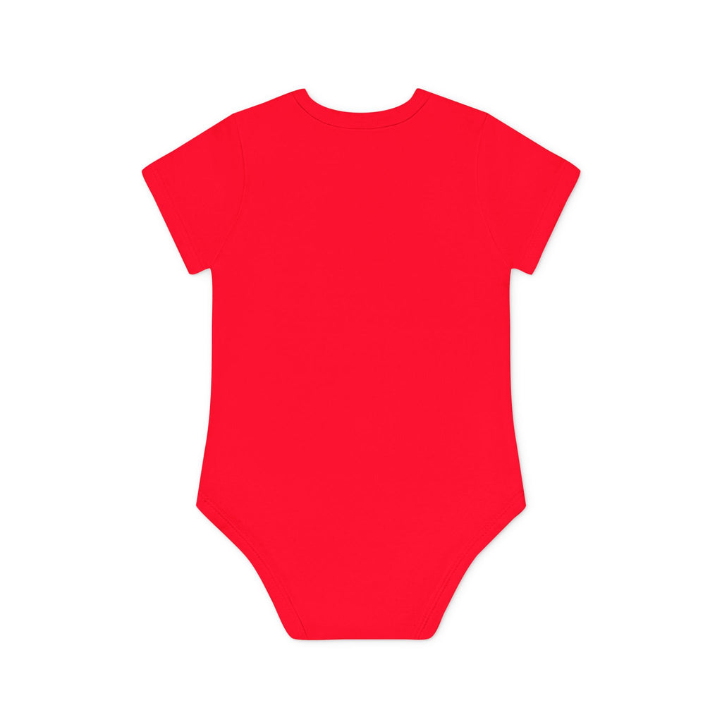 Cute Yellow Robot Baby Bodysuit — Organic Short Sleeve Onesie