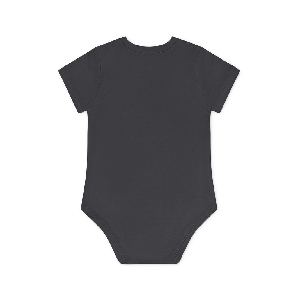 Cute Yellow Robot Baby Bodysuit — Organic Short Sleeve Onesie