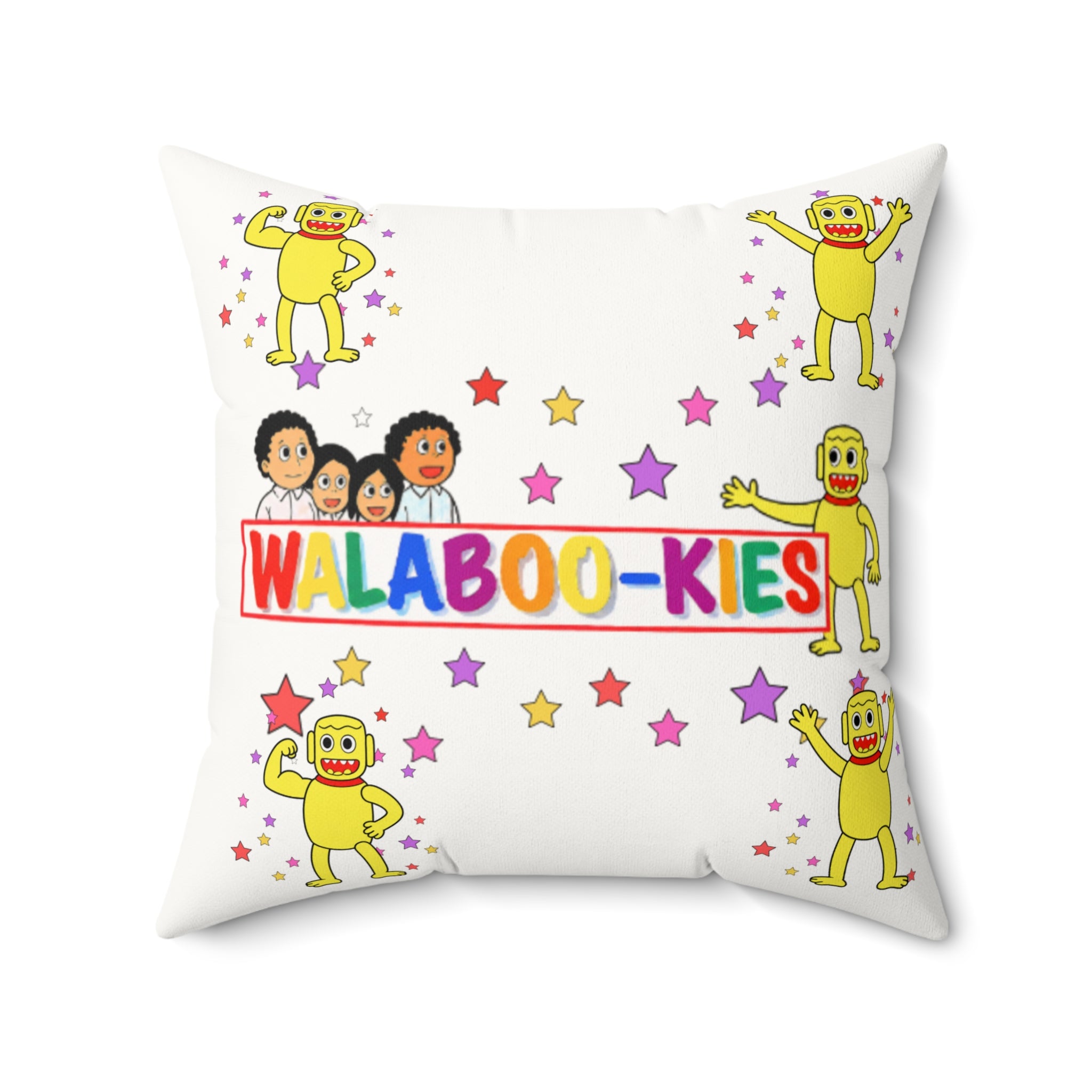Walaboo-kies Kids Decorative Pillow — Faux Suede Square Throw Pillow