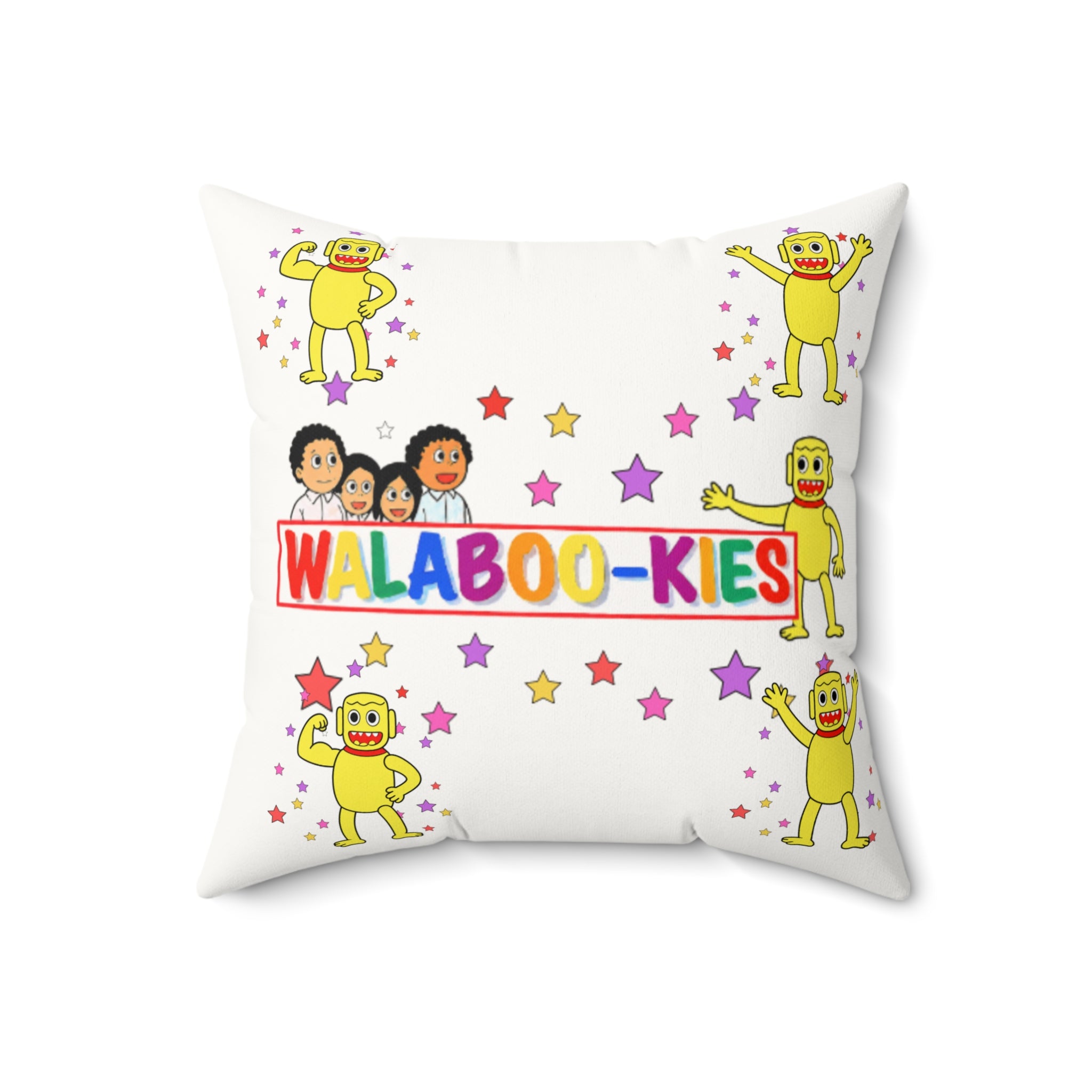 Walaboo-kies Kids Decorative Pillow — Faux Suede Square Throw Pillow