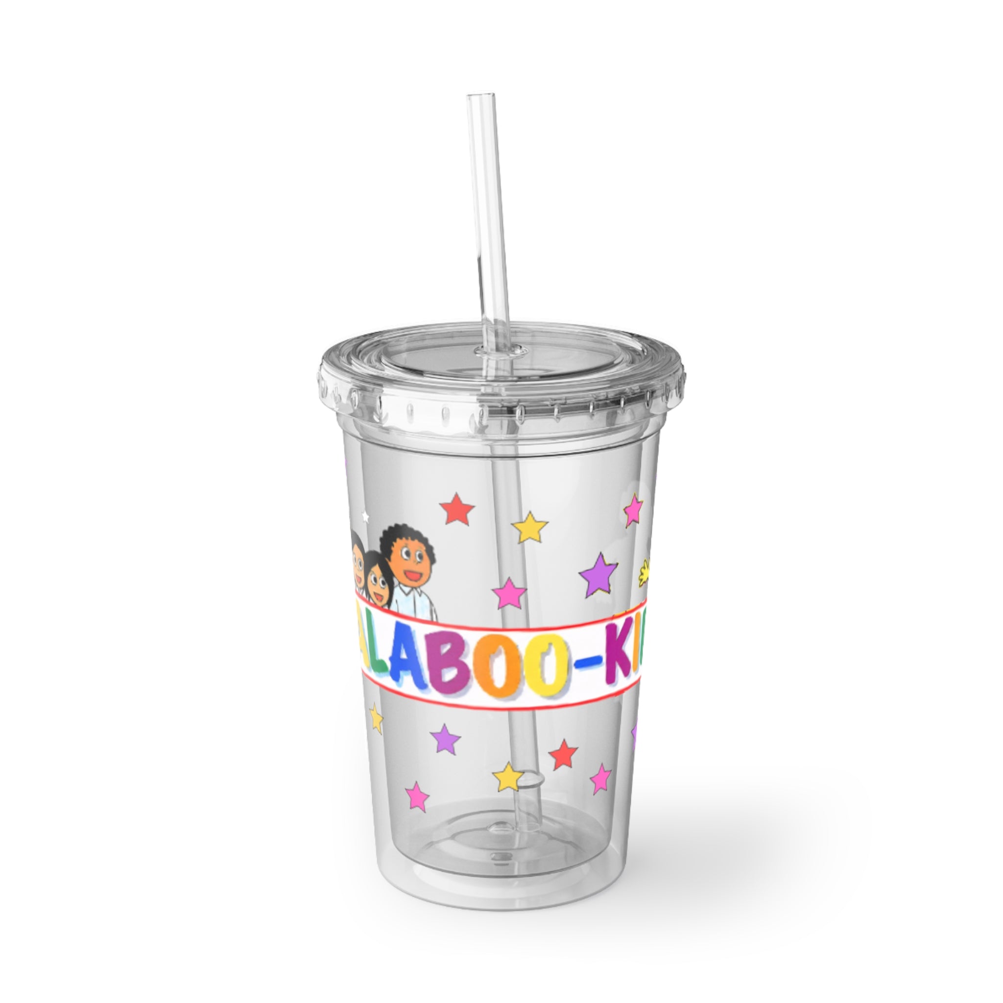 Colorful Kids Acrylic Tumbler — 'Walabookies' Cartoon Star Cup