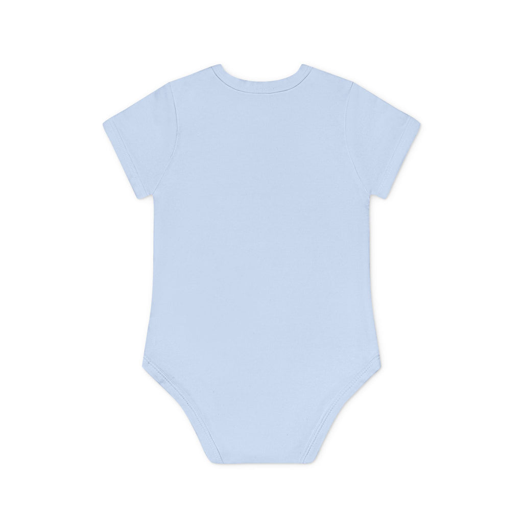 Cute Yellow Robot Baby Bodysuit — Organic Short Sleeve Onesie