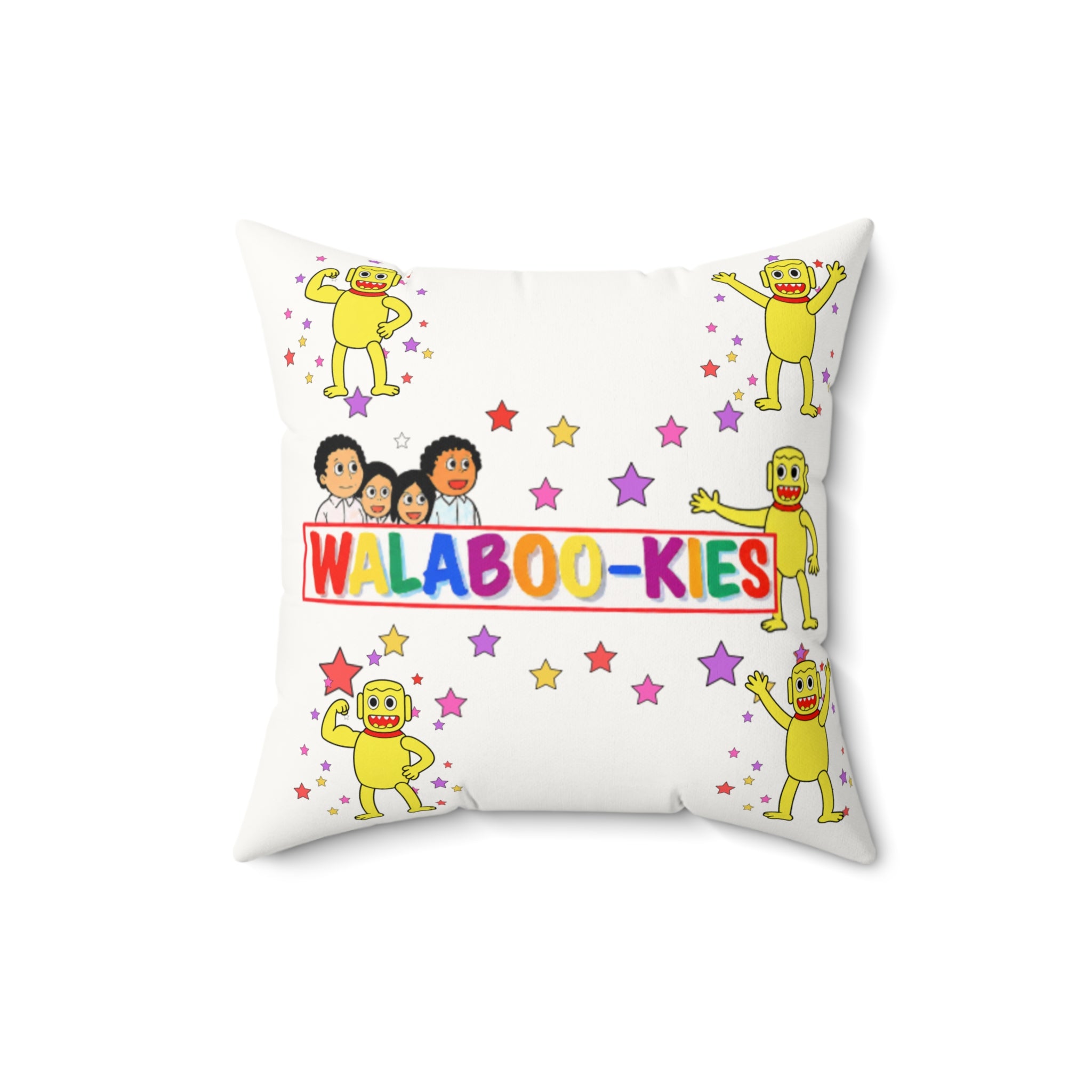 Walaboo-kies Kids Decorative Pillow — Faux Suede Square Throw Pillow