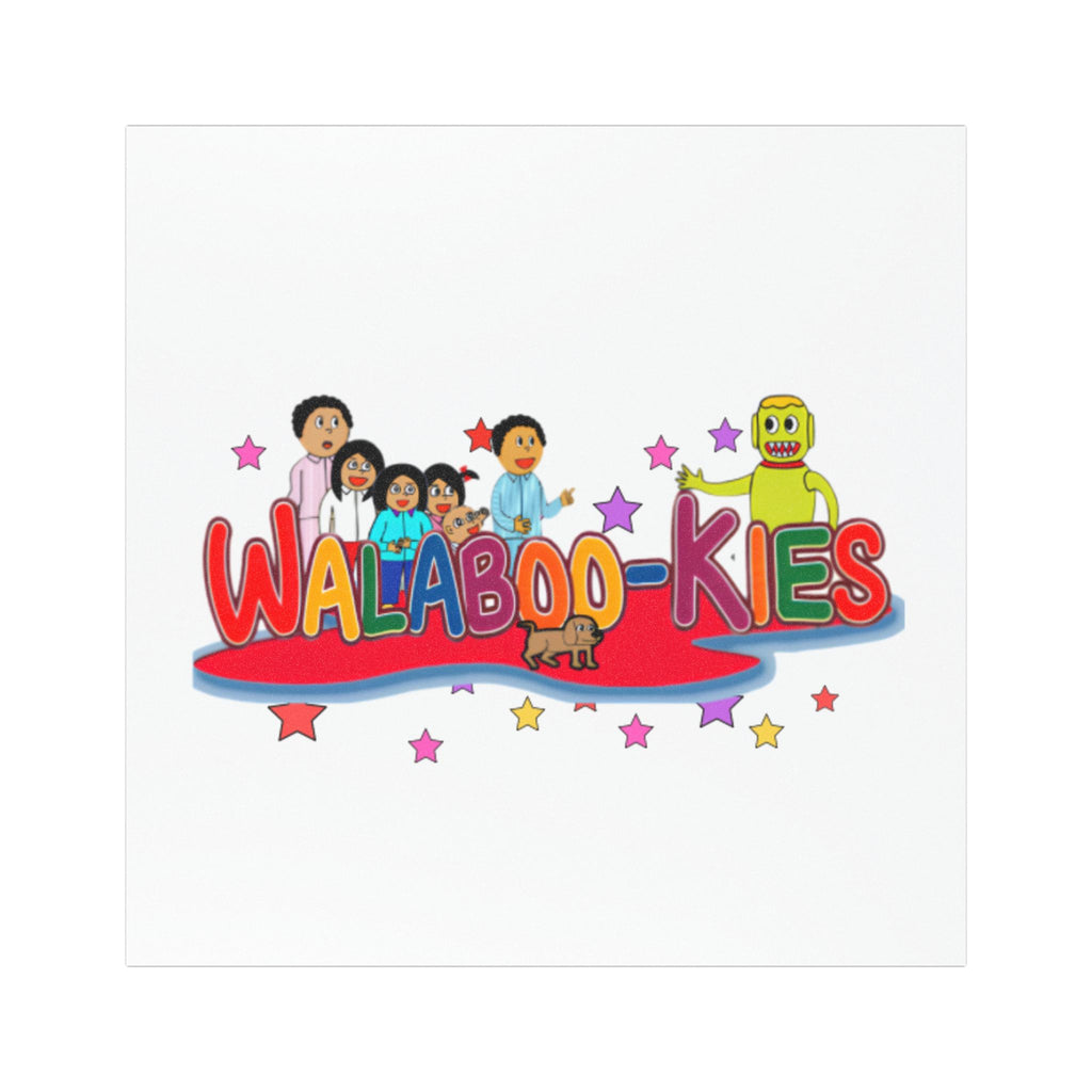 Walaboo-kies Family Cartoon Car Magnet — Colorful Kids Characters Sticker