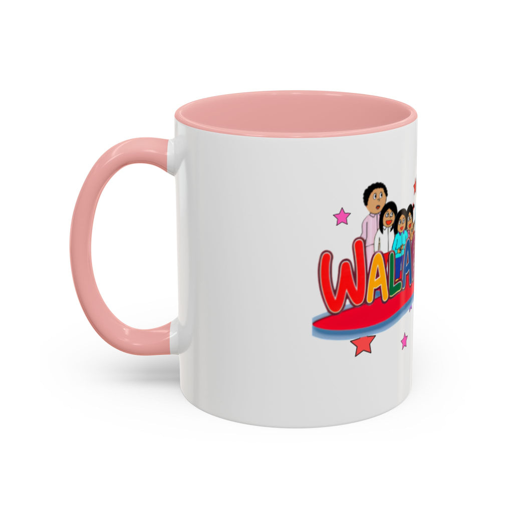Personalized Family Cartoon Coffee Mug — 'Malaboo-Kies' Color Accent 11/15oz