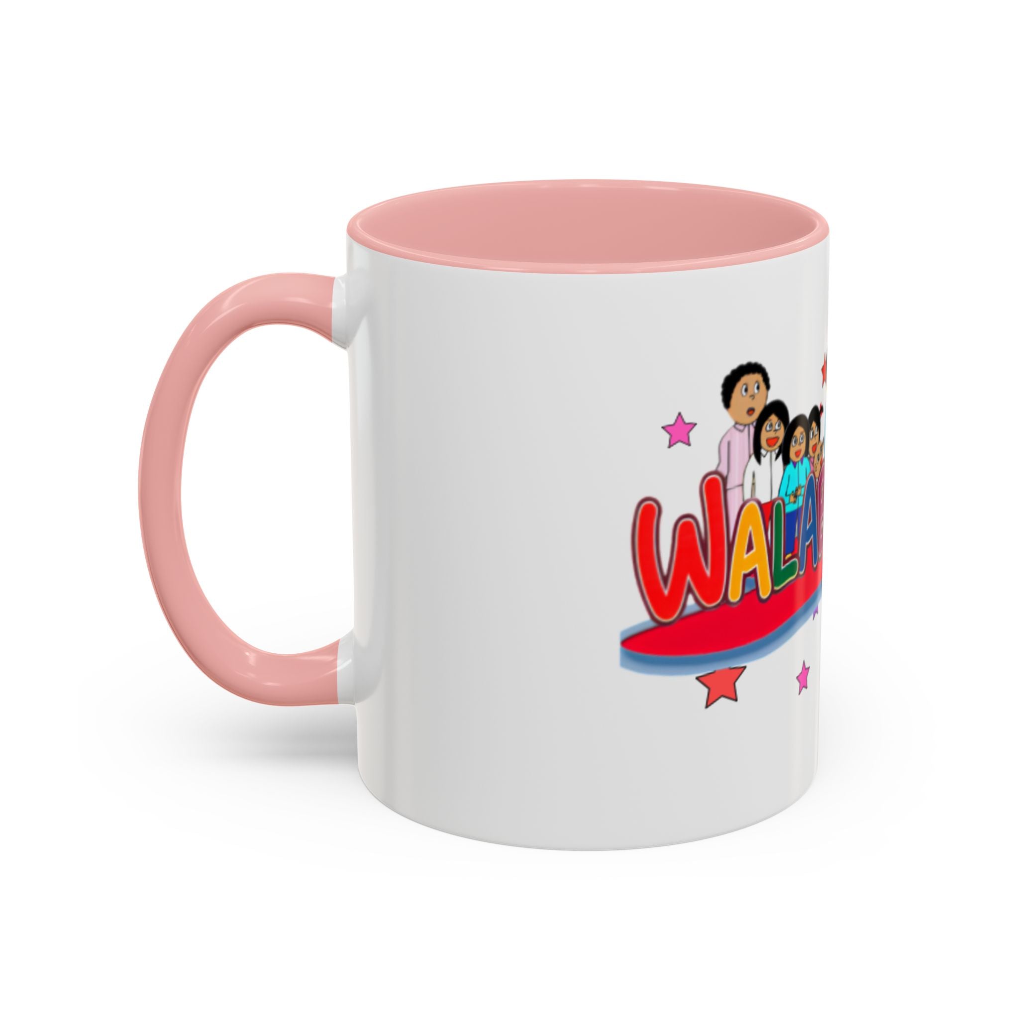 Personalized Family Cartoon Coffee Mug — 'Malaboo-Kies' Color Accent 11/15oz