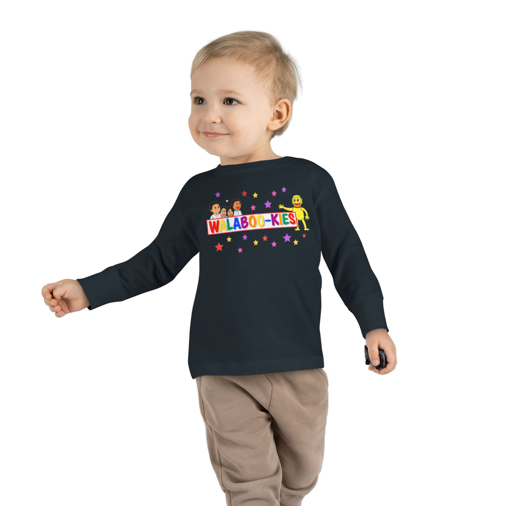 Toddler Long Sleeve Tee — Colorful “Wlaboo-kies” Cartoon Kids Shirt
