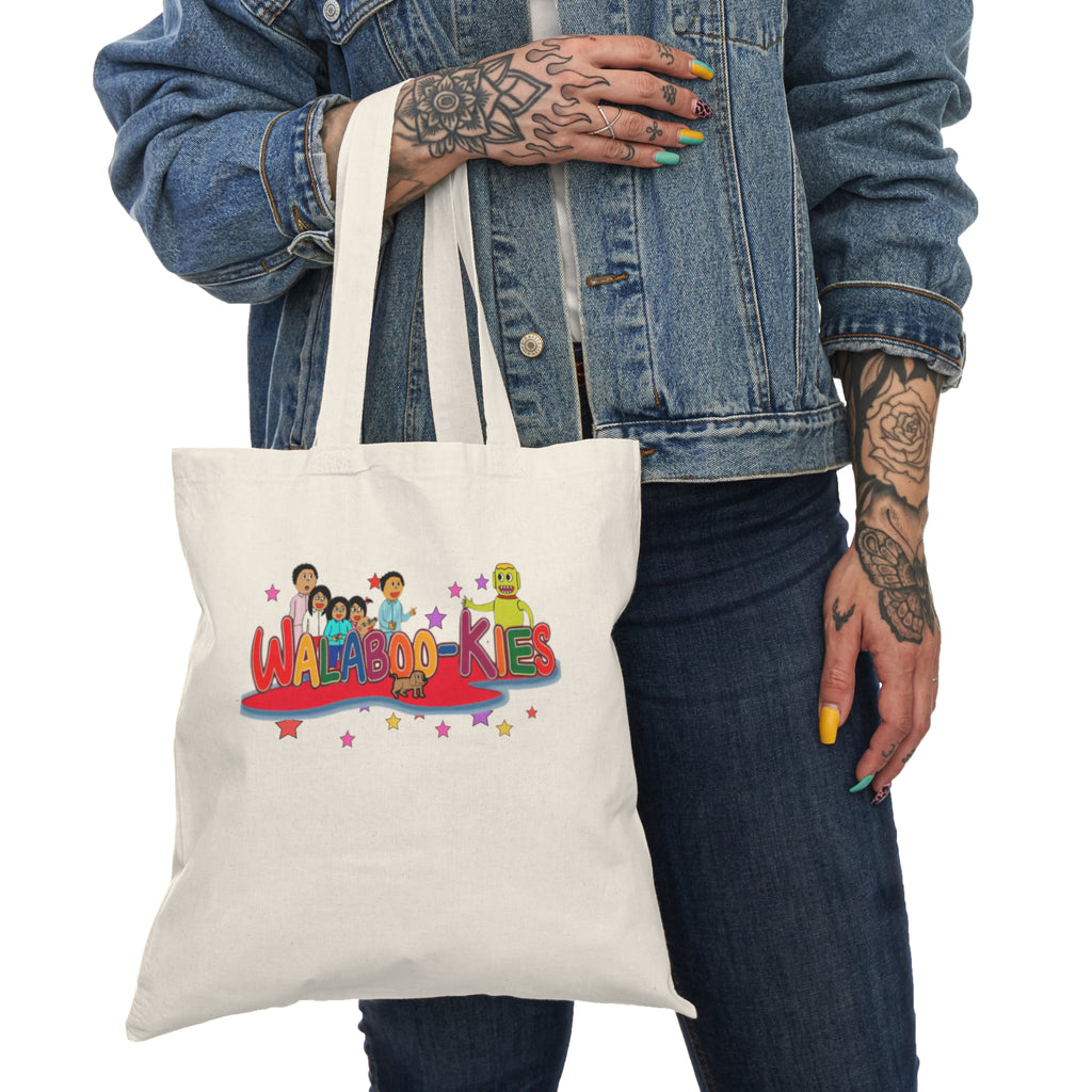 Walaboo-Kies Kids Tote Bag — Cute Cartoon Character Canvas Shopping Tote
