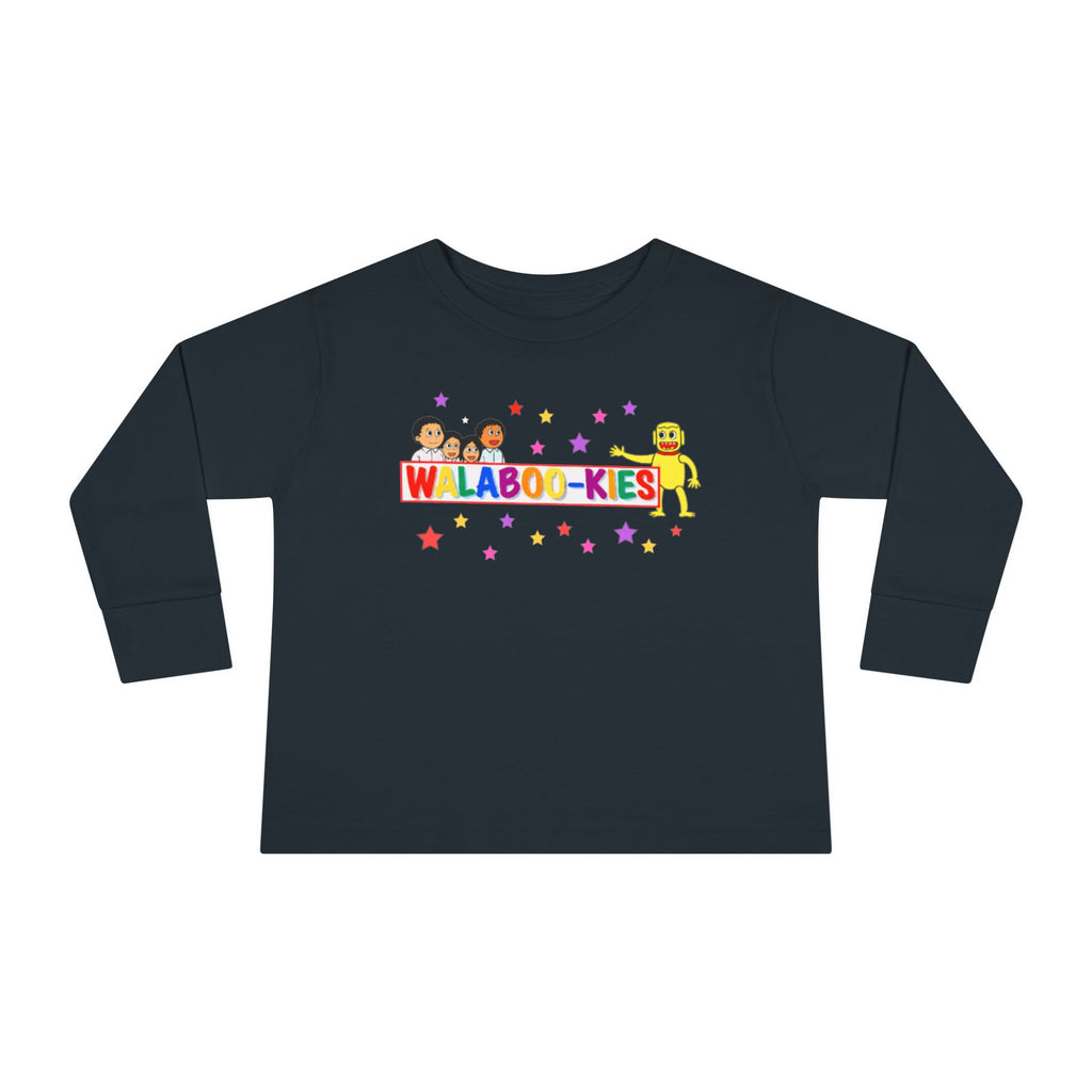 Toddler Long Sleeve Tee — Colorful “Wlaboo-kies” Cartoon Kids Shirt