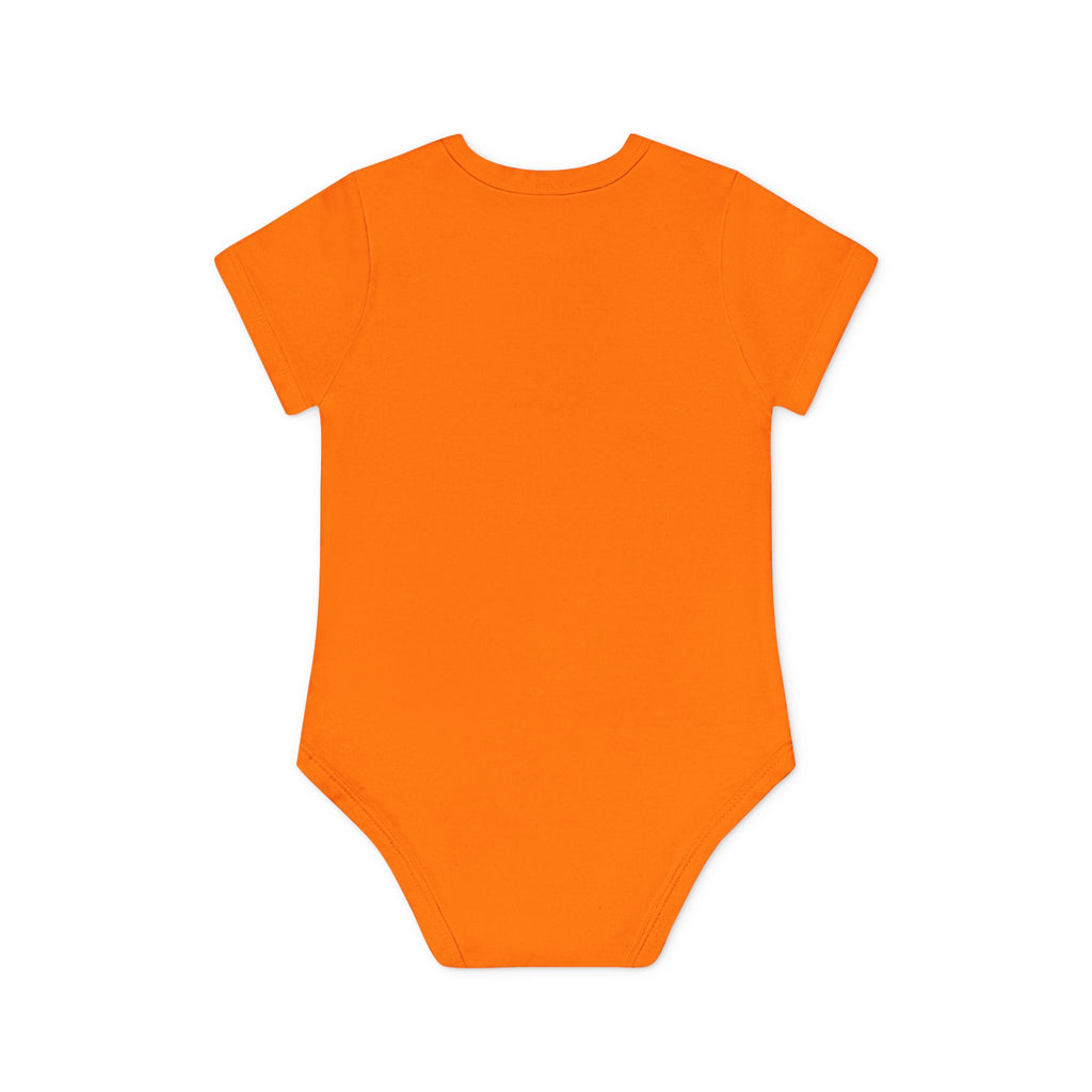 Cute Yellow Robot Baby Bodysuit — Organic Short Sleeve Onesie