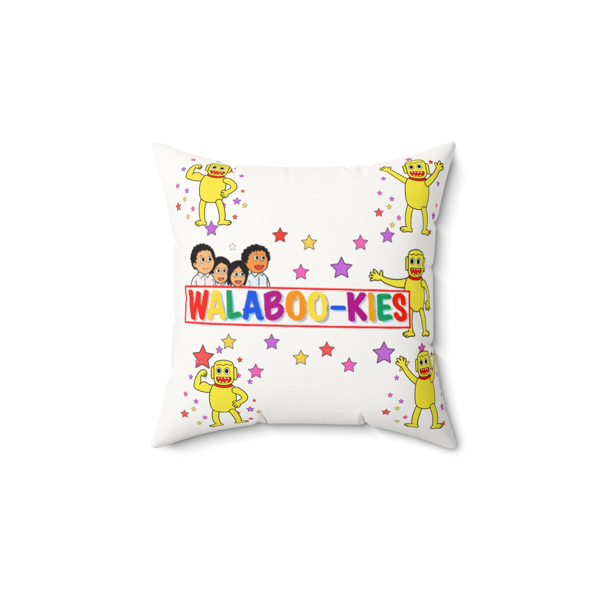 Walaboo-kies Kids Decorative Pillow — Faux Suede Square Throw Pillow