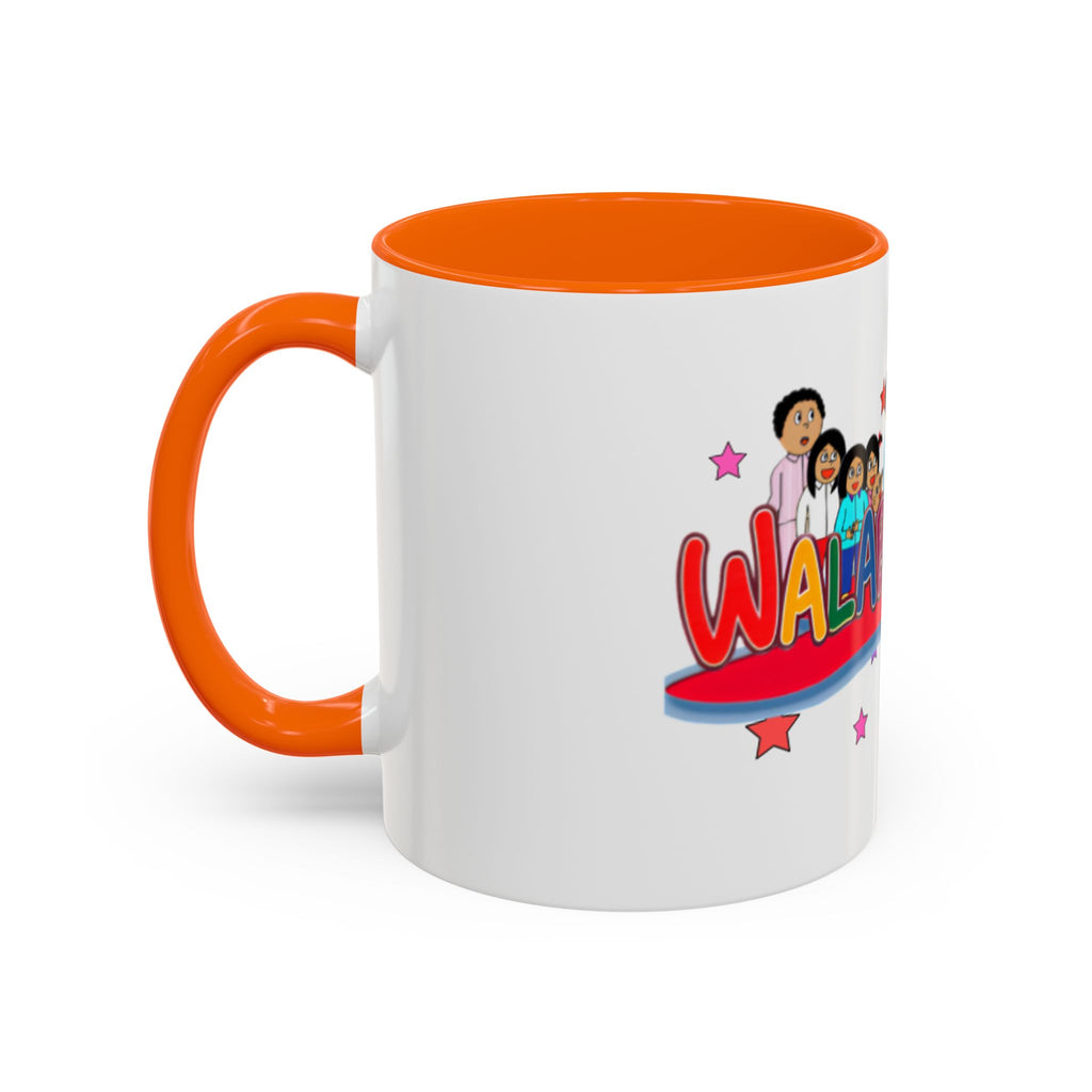 Personalized Family Cartoon Coffee Mug — 'Malaboo-Kies' Color Accent 11/15oz