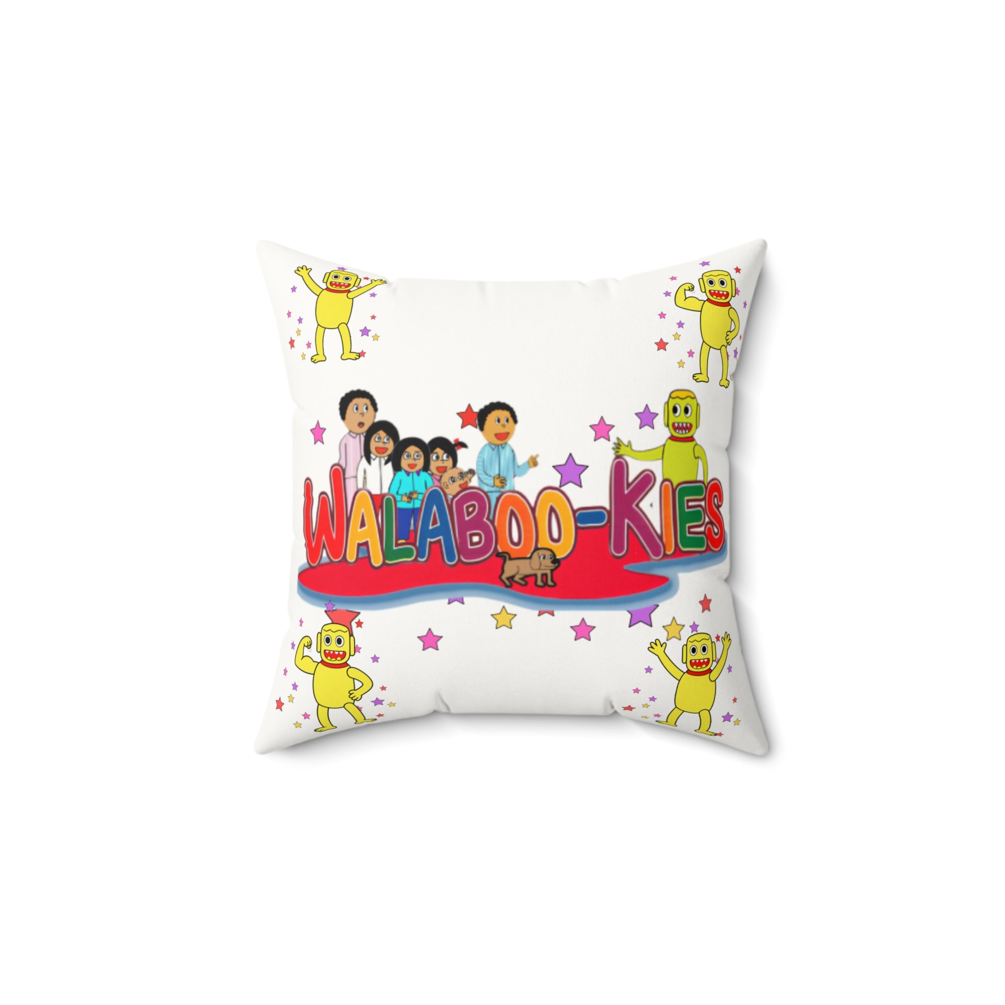 Walaboo-kies Kids Decorative Pillow — Faux Suede Square Throw Pillow