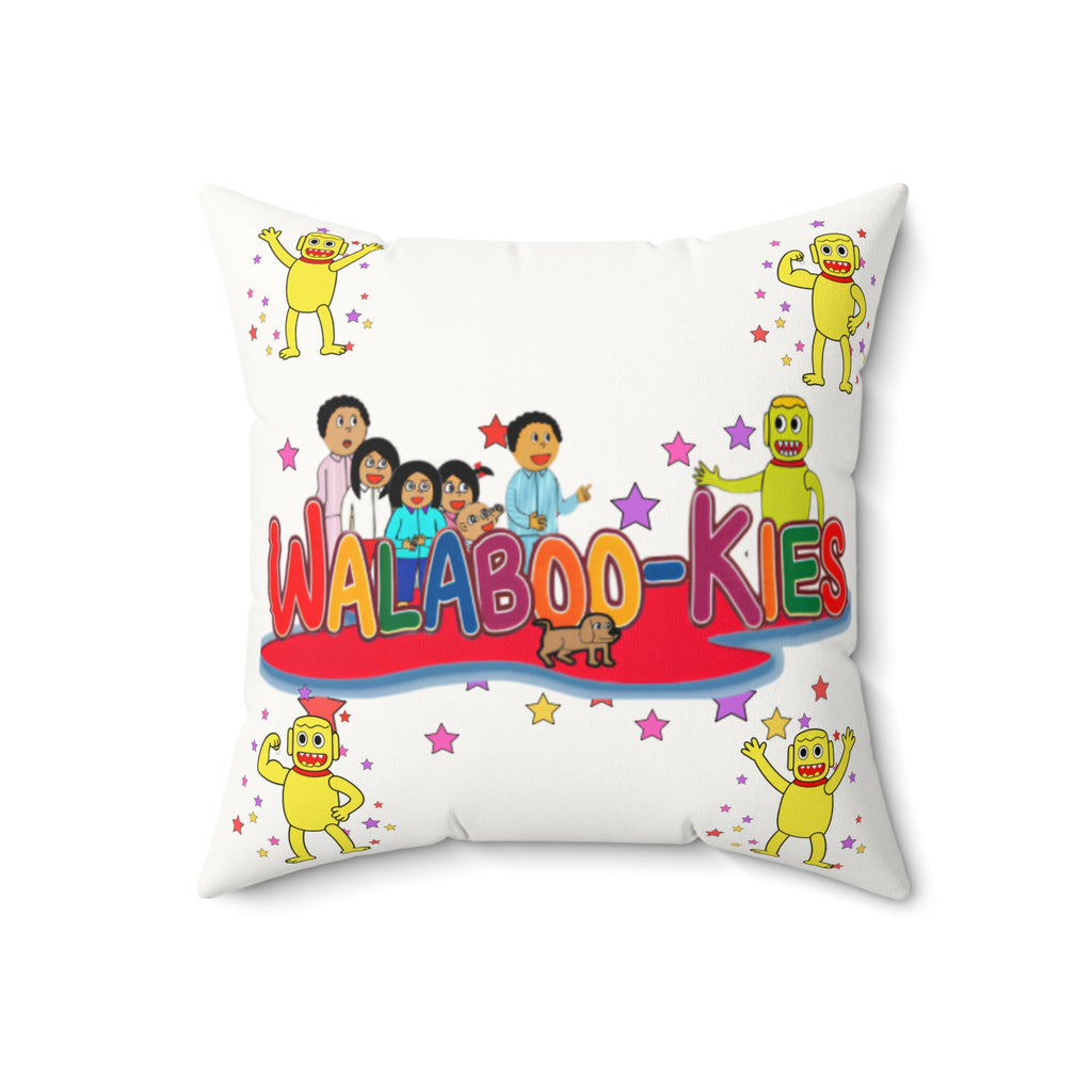 Walaboo-kies Kids Decorative Pillow — Faux Suede Square Throw Pillow