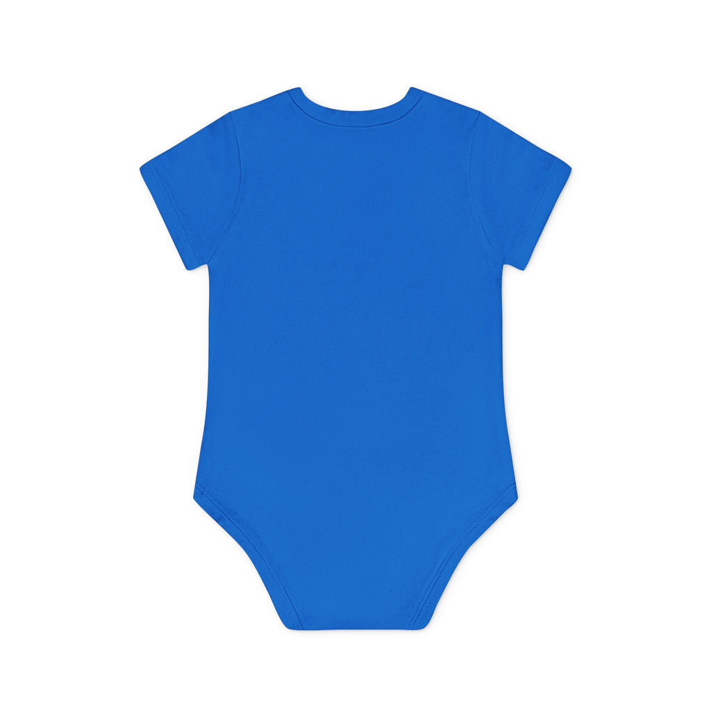 Cute Yellow Robot Baby Bodysuit — Organic Short Sleeve Onesie