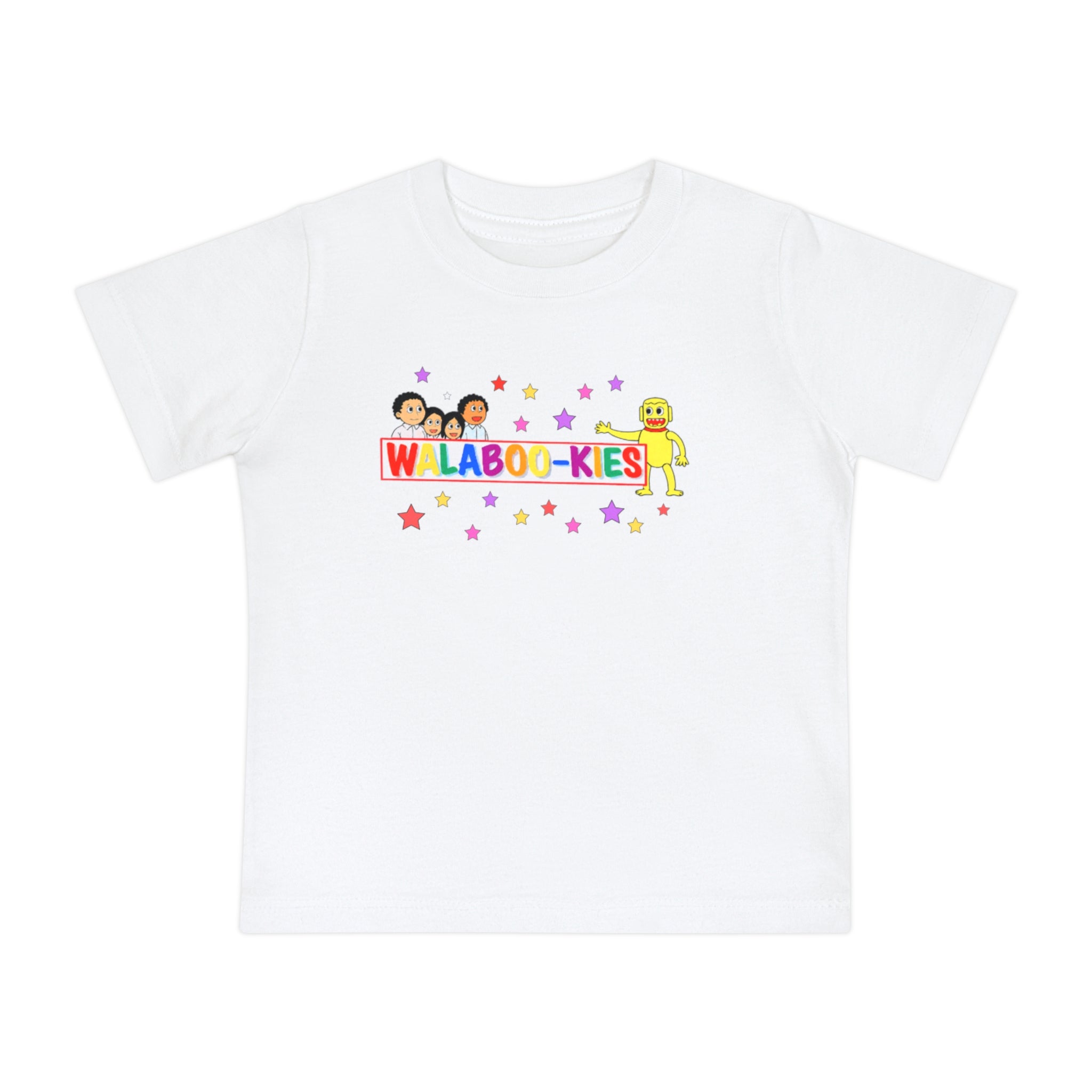 Baby T-Shirt – Colorful “WALABOO-KIES” Cartoon Stars Tee for Infants