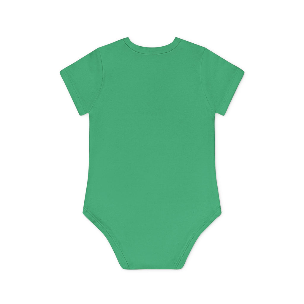 Cute Yellow Robot Baby Bodysuit — Organic Short Sleeve Onesie