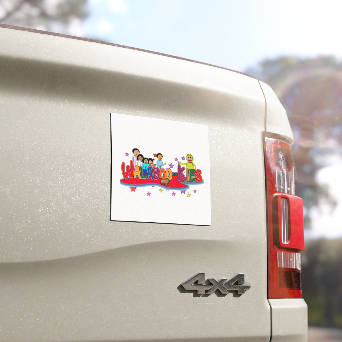 Walaboo-kies Family Cartoon Car Magnet — Colorful Kids Characters Sticker