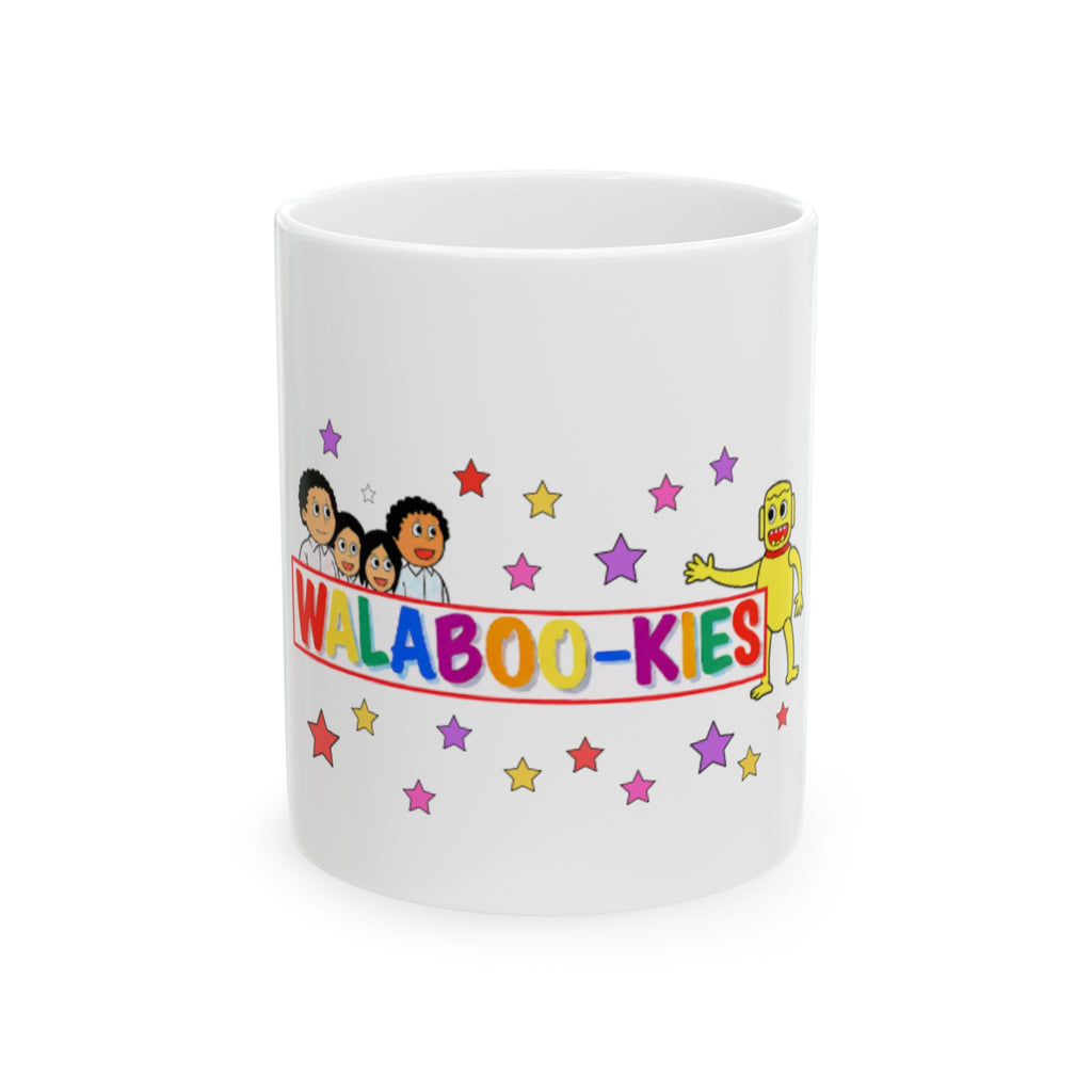 Walaboo-kies Kids Cartoon Ceramic Mug (11oz/15oz) - Colorful Star Kids Coffee Cup