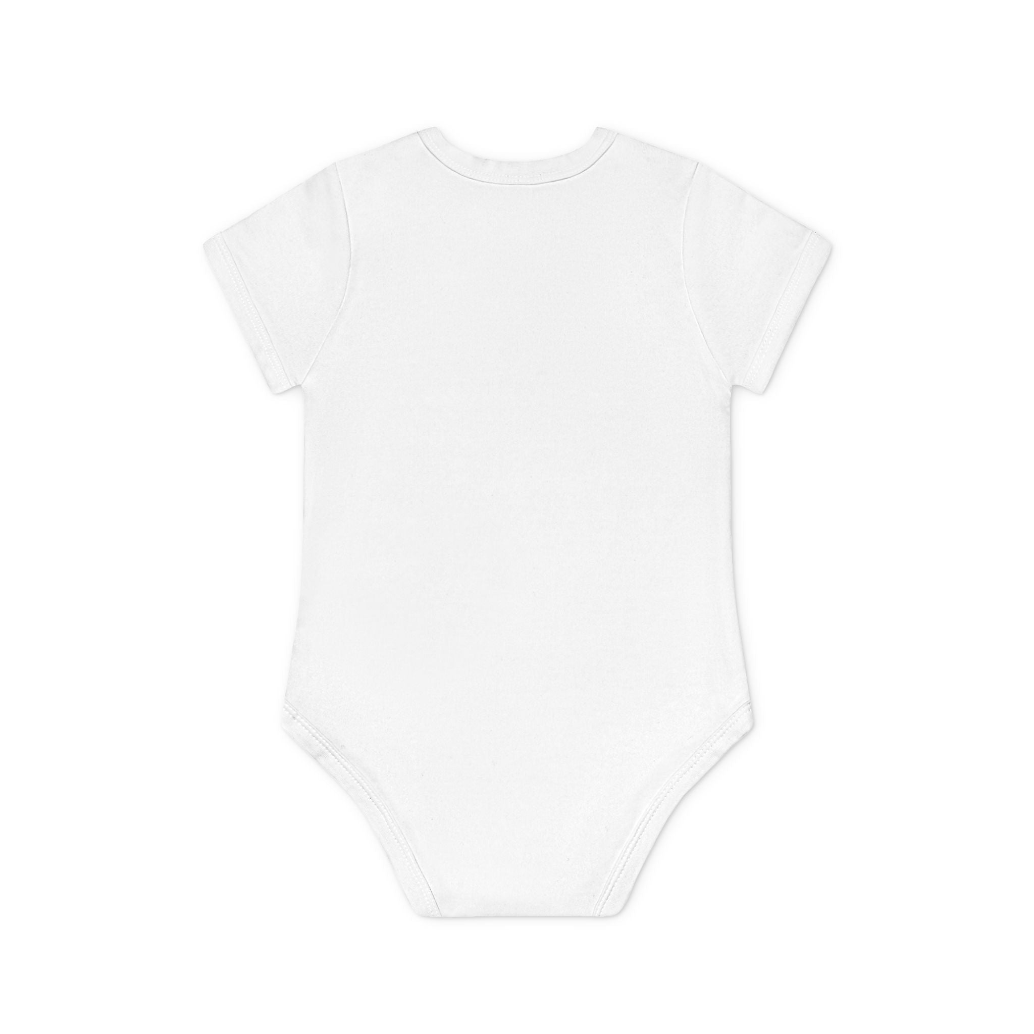 Cute Yellow Robot Baby Bodysuit — Organic Short Sleeve Onesie