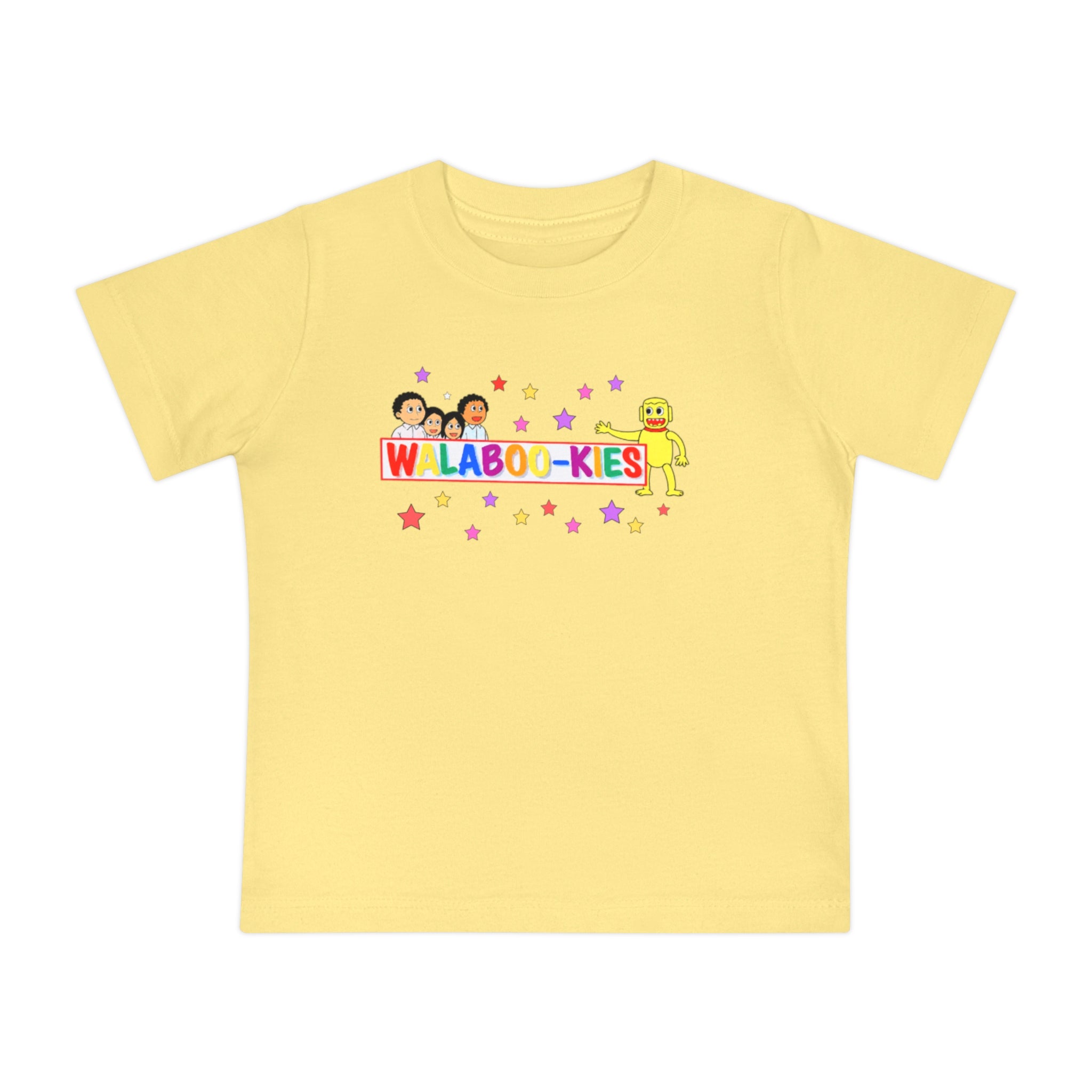 Baby T-Shirt – Colorful “WALABOO-KIES” Cartoon Stars Tee for Infants