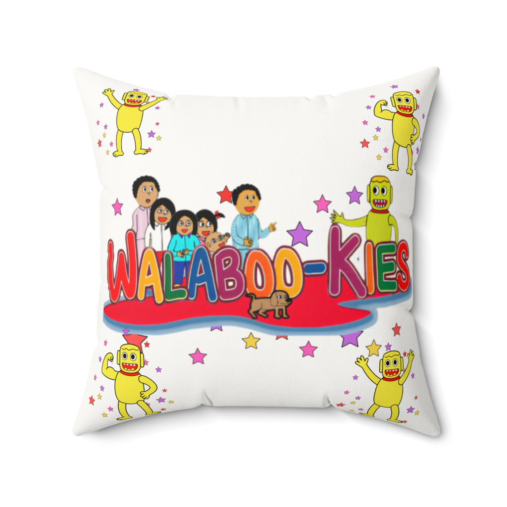 Walaboo-kies Kids Decorative Pillow — Faux Suede Square Throw Pillow