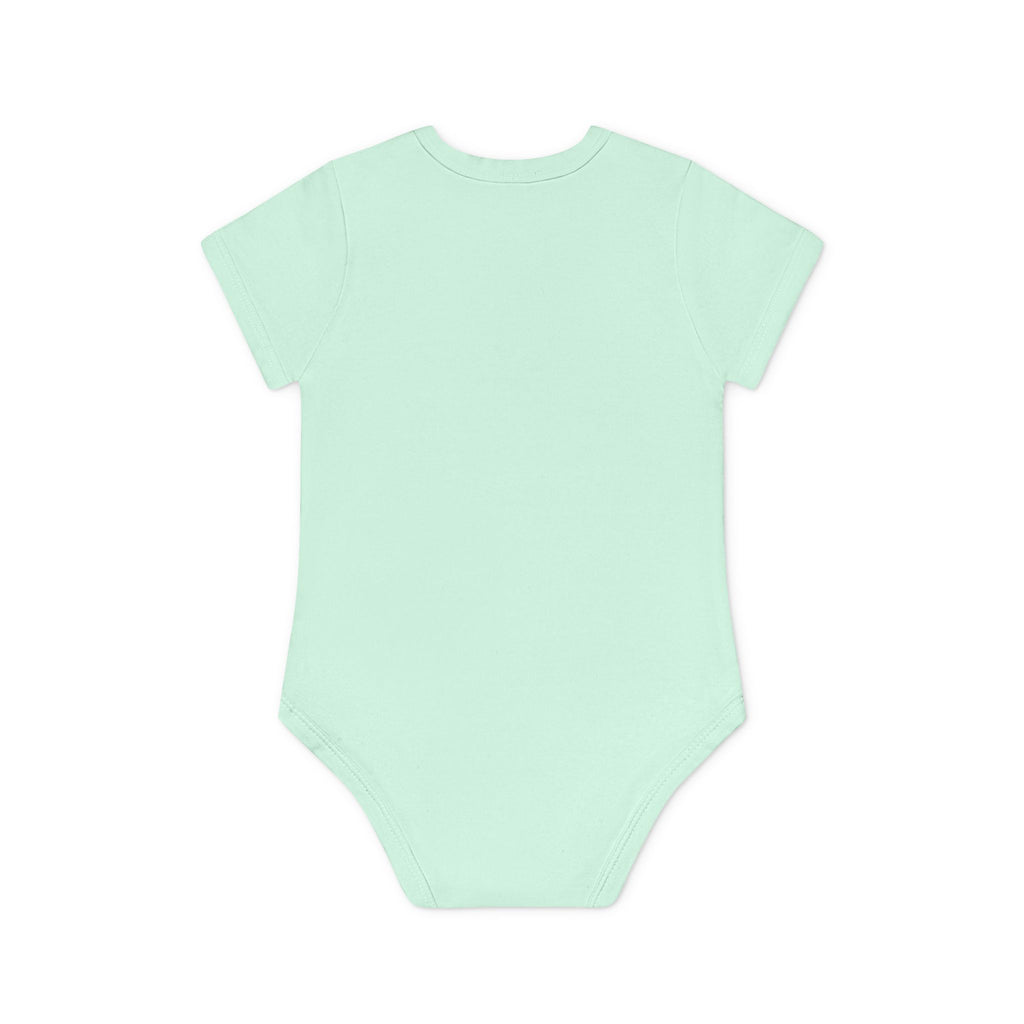 Cute Yellow Robot Baby Bodysuit — Organic Short Sleeve Onesie