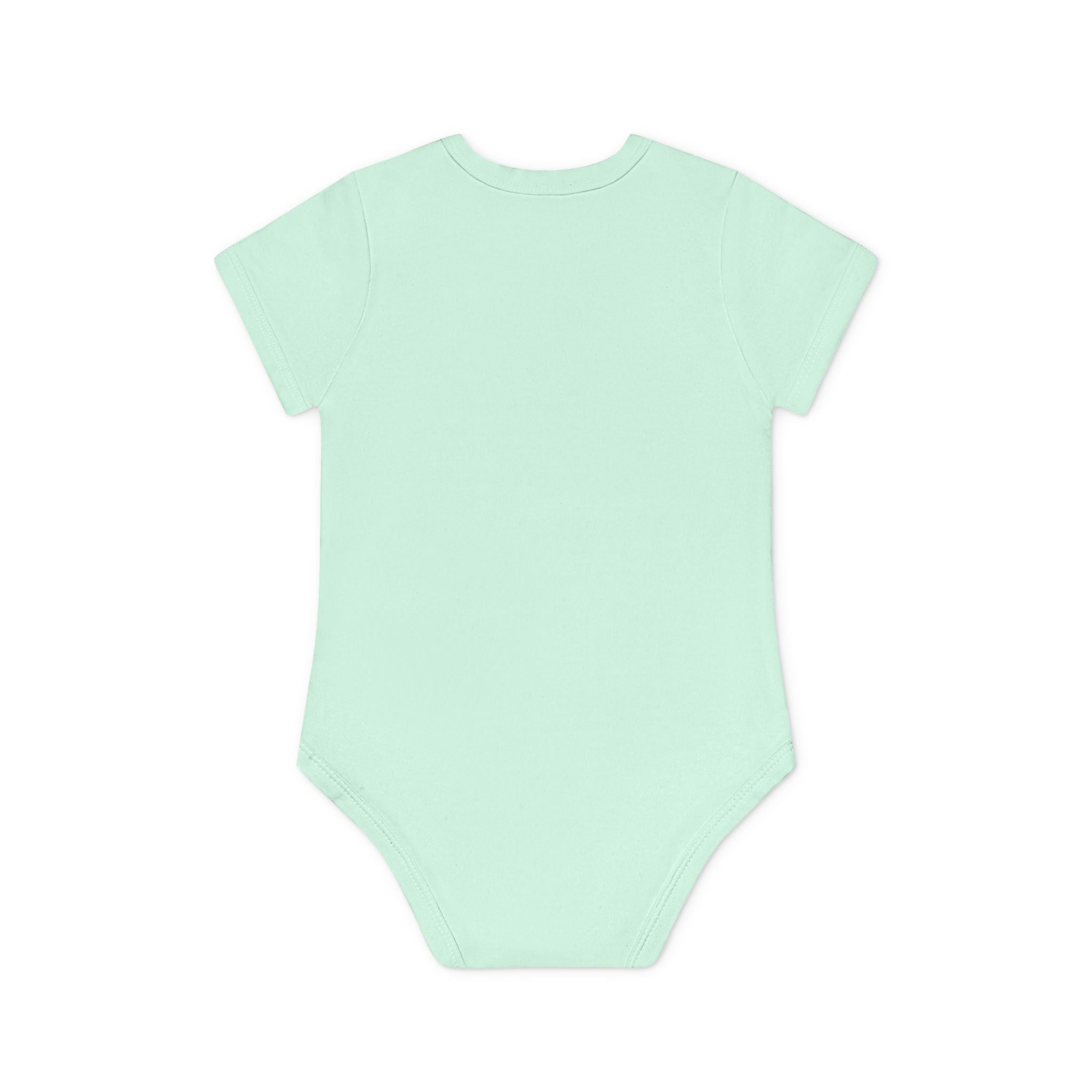 Cute Yellow Robot Baby Bodysuit — Organic Short Sleeve Onesie