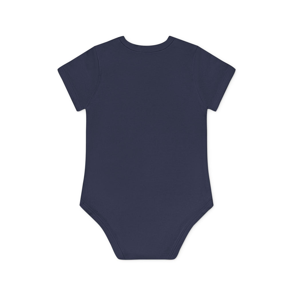 Cute Yellow Robot Baby Bodysuit — Organic Short Sleeve Onesie