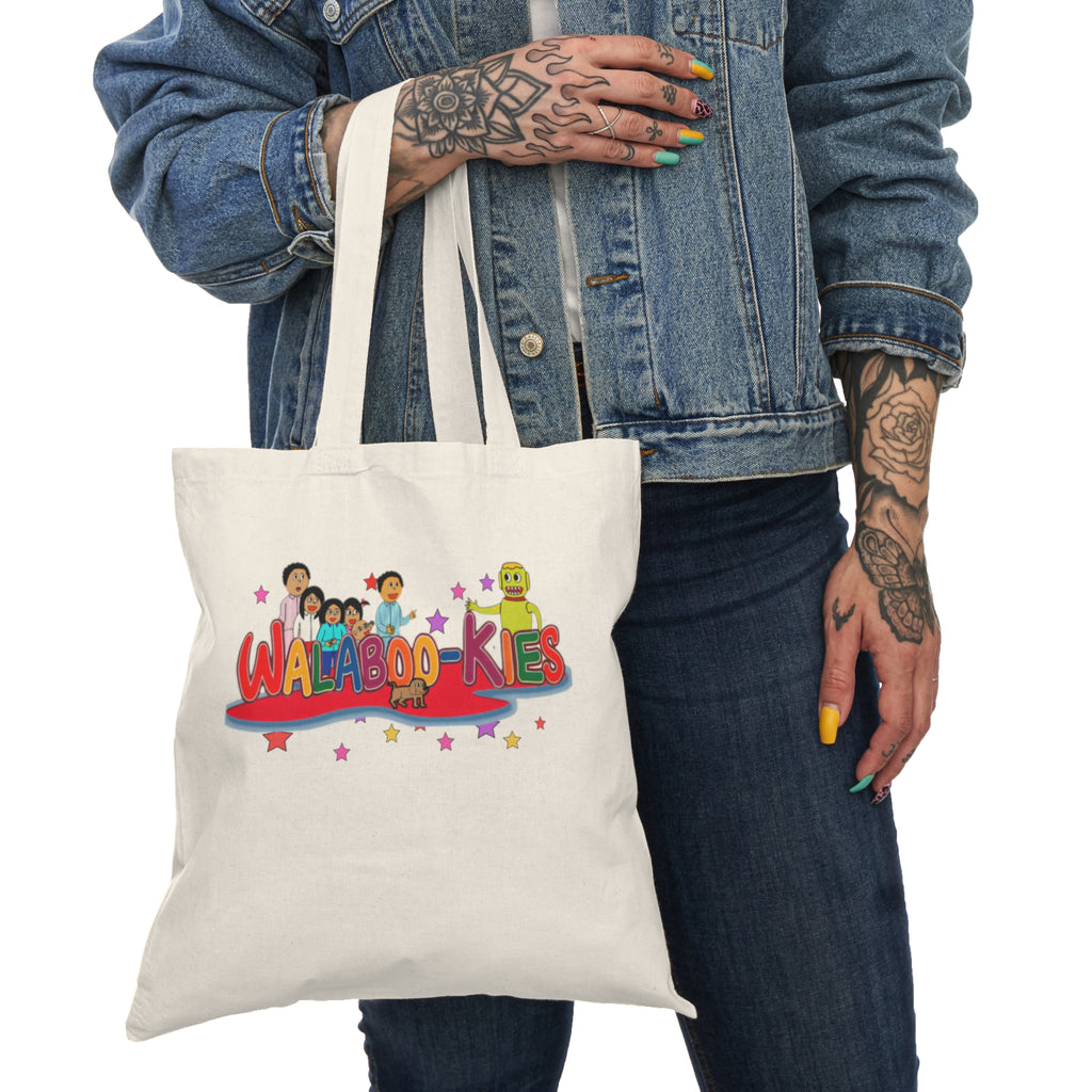 Walaboo-Kies Kids Tote Bag — Cute Cartoon Character Canvas Shopping Tote