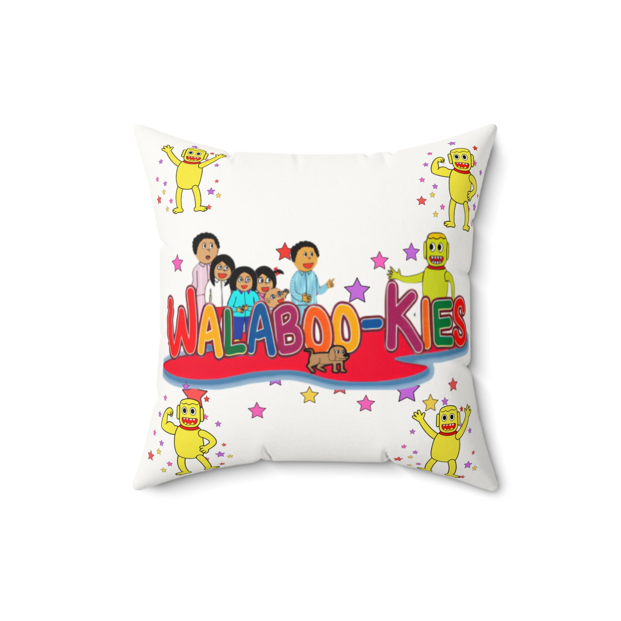 Walaboo-kies Kids Decorative Pillow — Faux Suede Square Throw Pillow