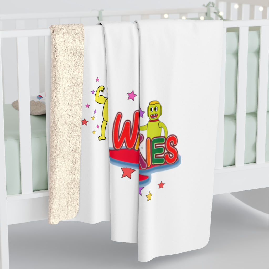 Sherpa Blanket — Colorful 'WALABOO-KIES' Kids Character Throw for Nursery & Playroom