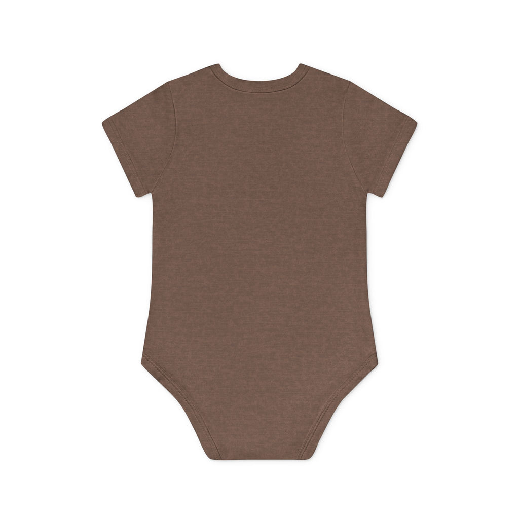 Cute Yellow Robot Baby Bodysuit — Organic Short Sleeve Onesie