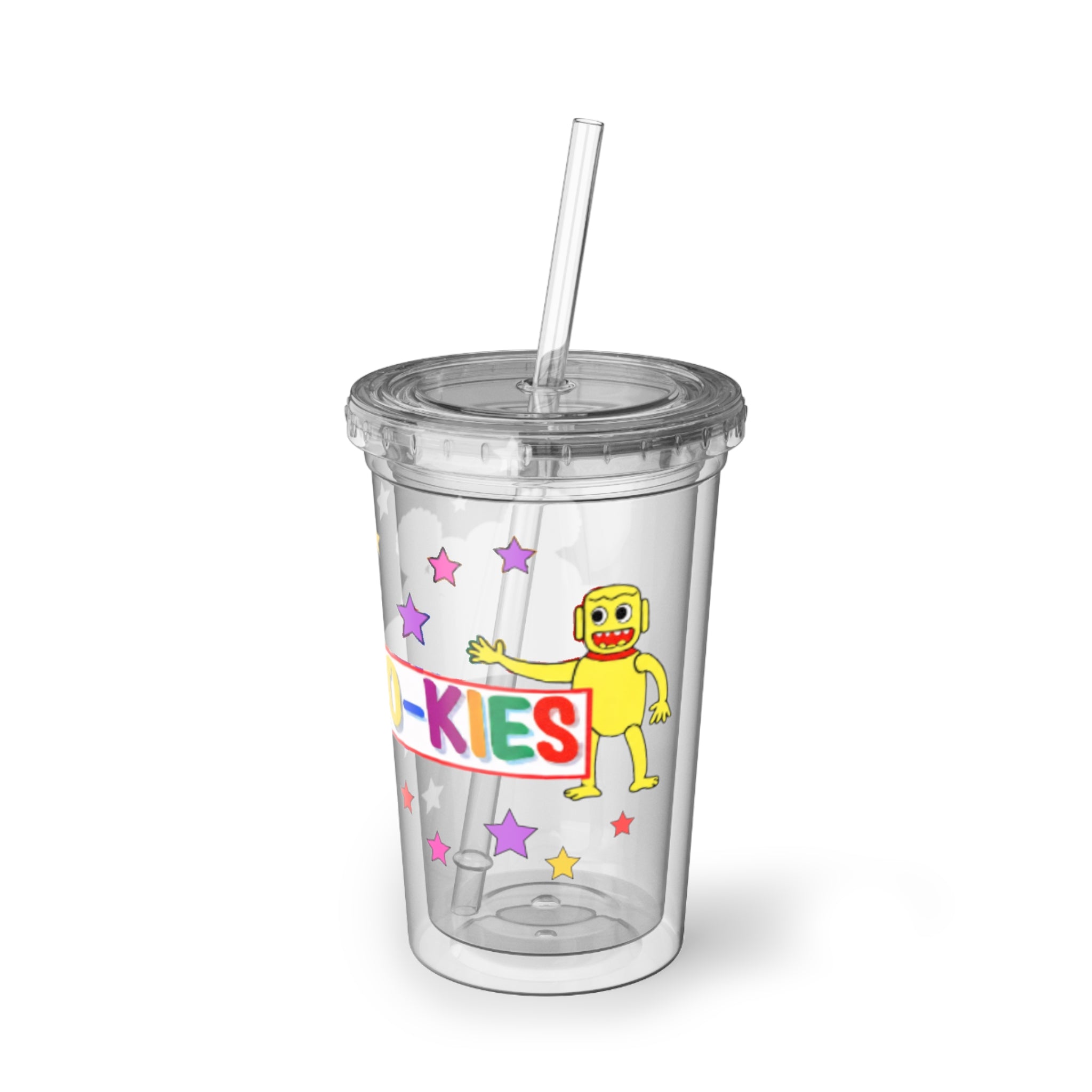 Colorful Kids Acrylic Tumbler — 'Walabookies' Cartoon Star Cup