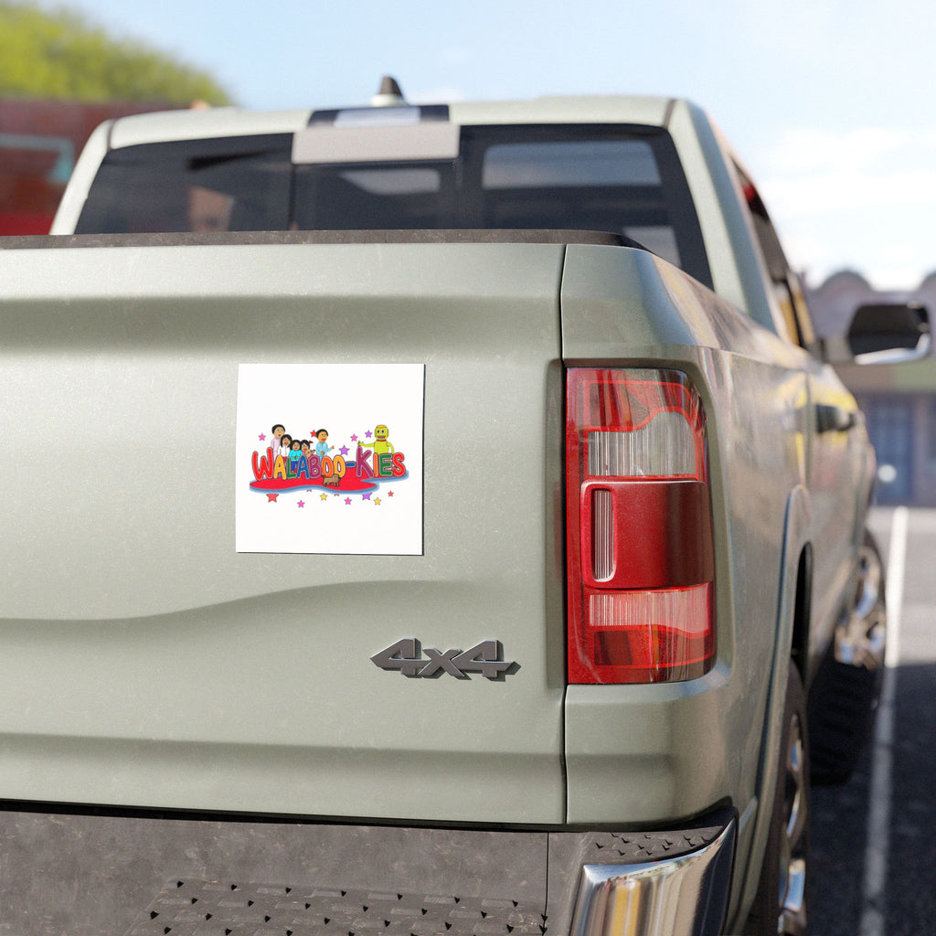 Walaboo-kies Family Cartoon Car Magnet — Colorful Kids Characters Sticker